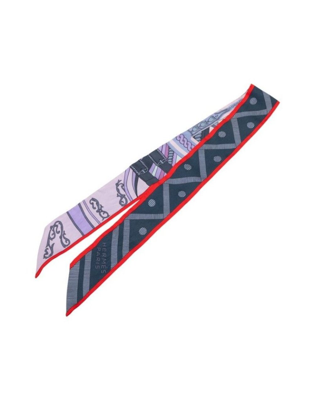 Hermes Twilly Berlin Balade en Berline Scarf Purple Multicolor Silk